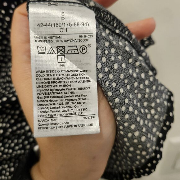 Gap Factory Women's V-Neck Lightweight Dress Black & White Polka Dots Size S - Picture 13 of 13